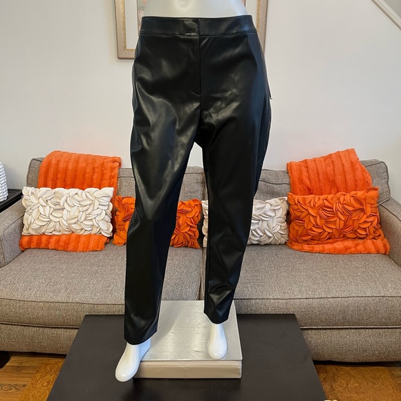 ❣️🆕Calvin Klein Black Faux Leather Slim Leg Suit Pants❣️ - Picture 3 of 11